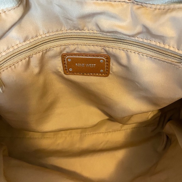 NINE WEST quilted tote handbag tan/black - Picture 4 of 4